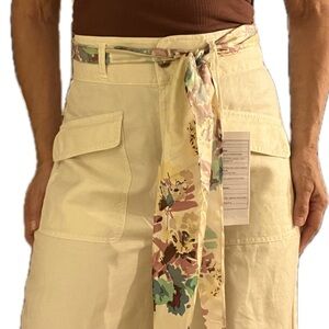 Proto type for faherty size 27, cream linen-cotton high waisted pants NWT